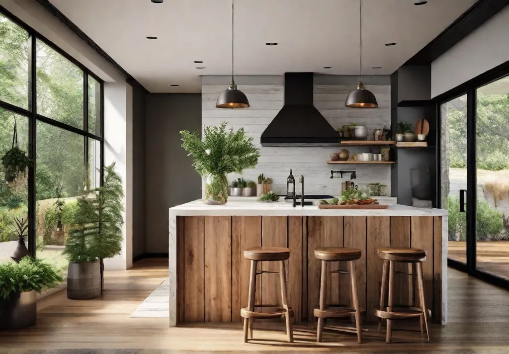 A cozy inviting kitchen space where butcher block countertops add warmth and