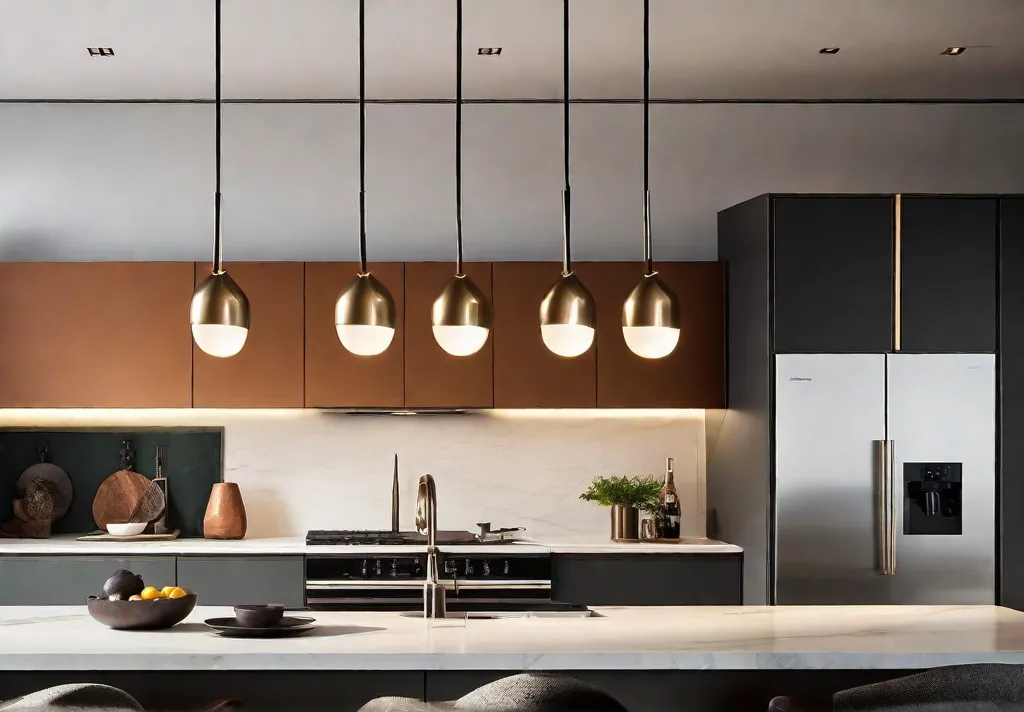A dazzling array of pendant lights in a blend of vibrant colors