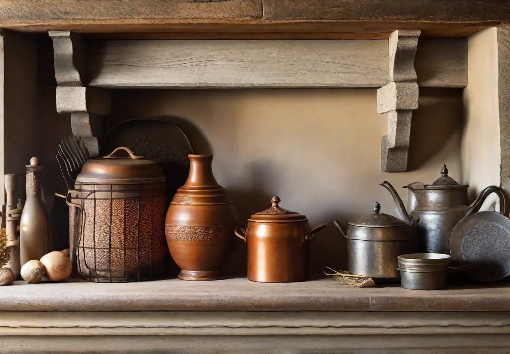 A vibrant shot capturing the essence of a rustic kitchen through the