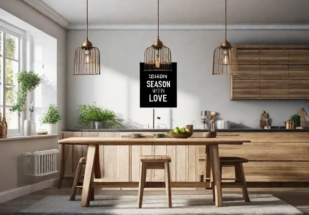 A whimsical wall decal that reads Season Everything with Love positioned above