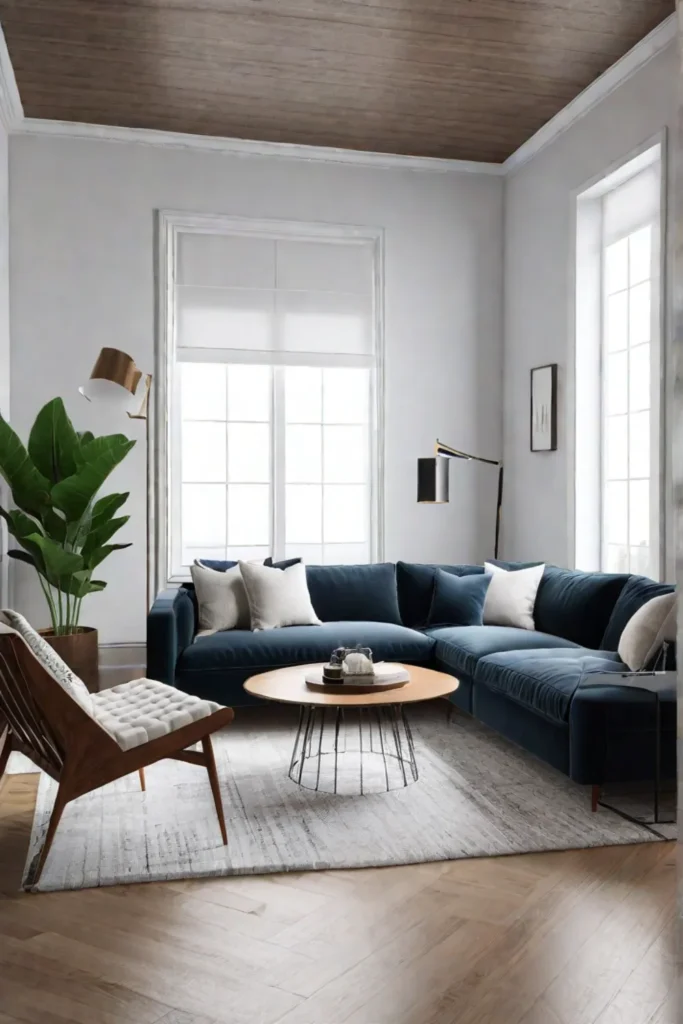 A Scandinavianstyle living room with a modern twist featuring clean lines a