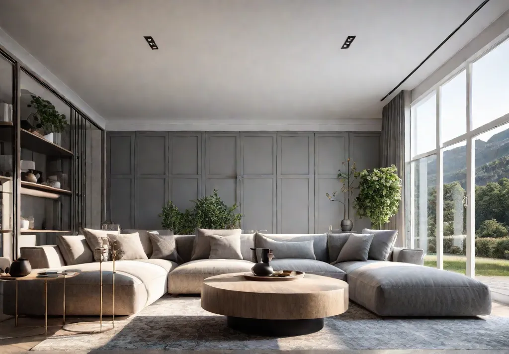 A cozy Scandinavian living room with an abundance of natural light softfeat