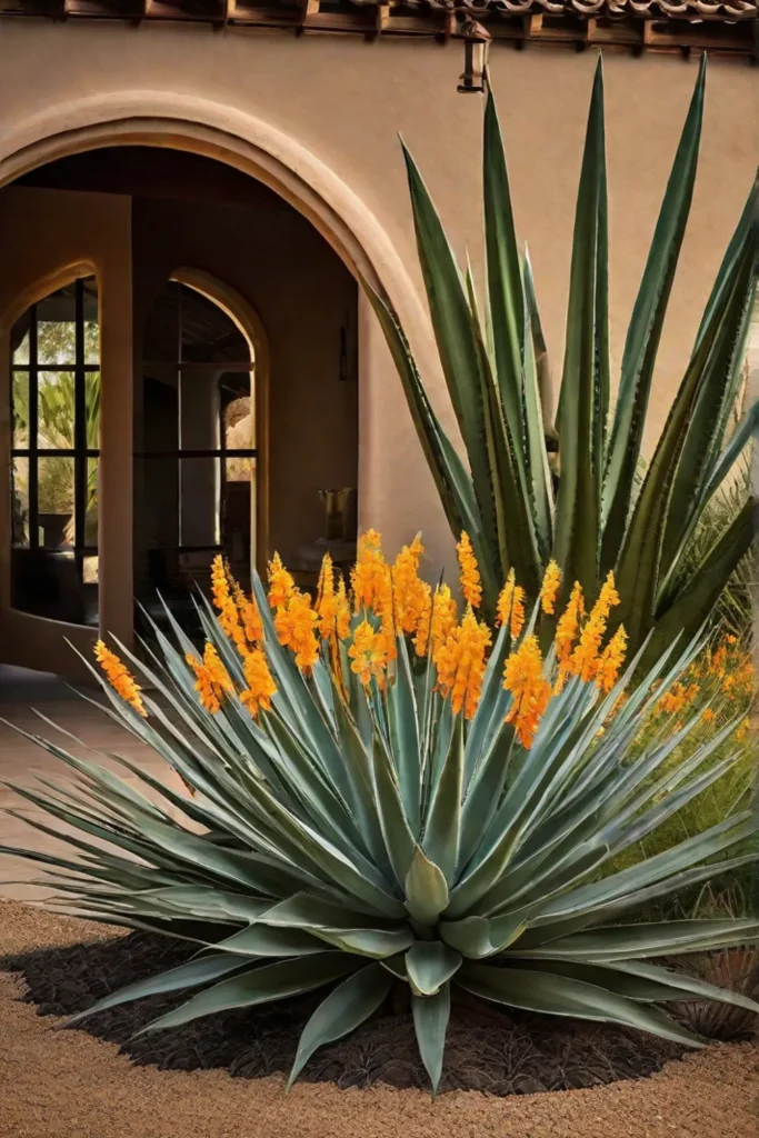 A droughttolerant paradise featuring a tapestry of xeriscaping stars like agave yucca_resized