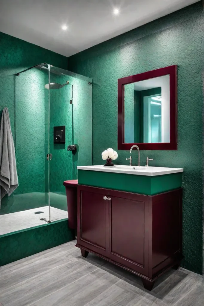 Bathroom with a bold color scheme