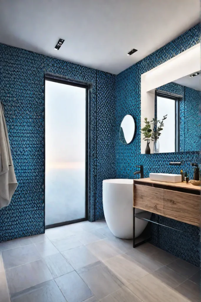 Bathroom with bold accent wall 1