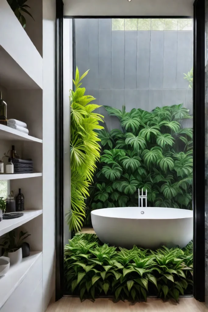 Bathroom with integrated green space