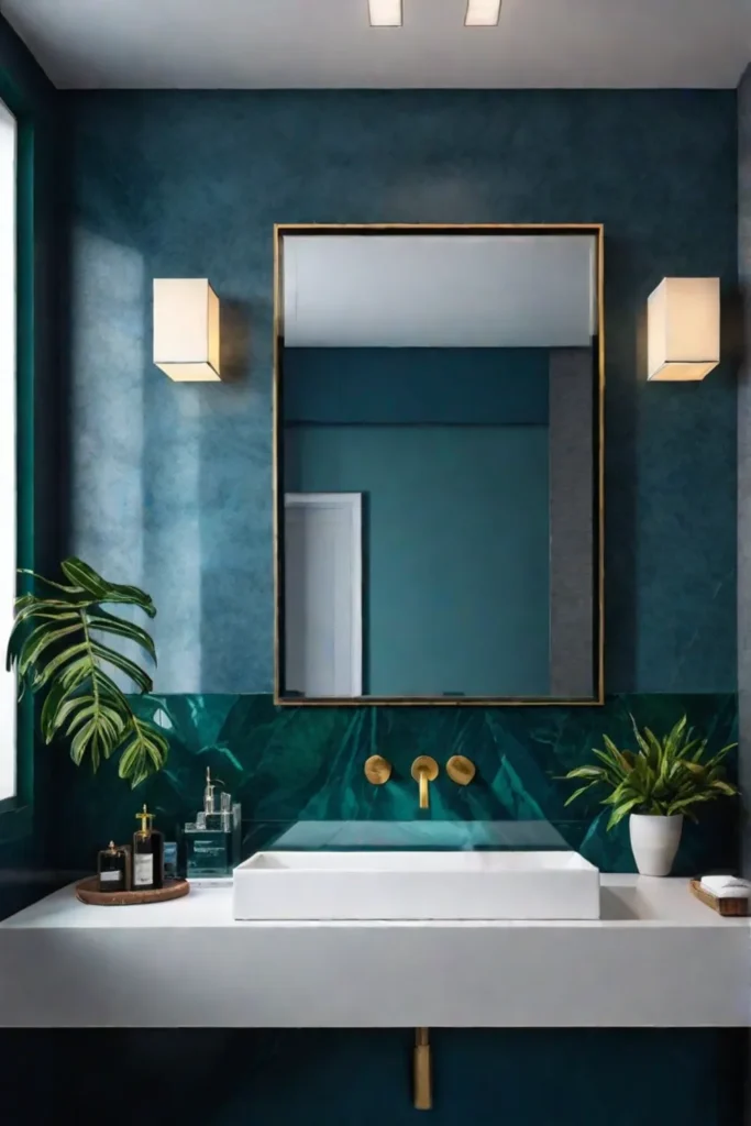 Bathroom with luxurious color palette