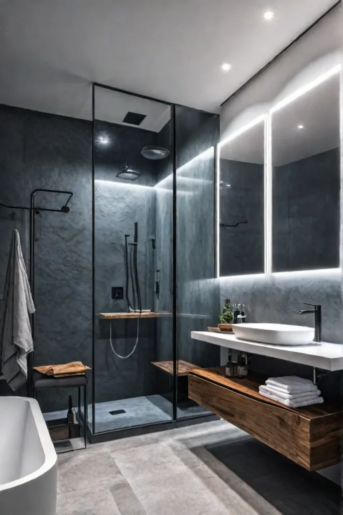 Bathroom with textural contrast