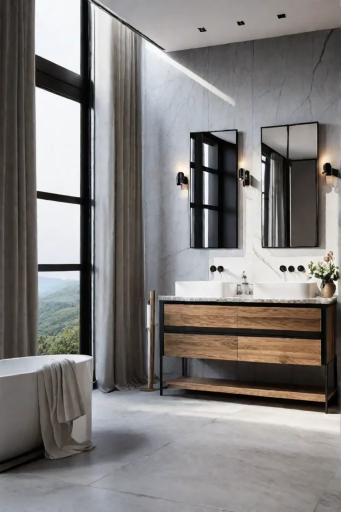 Bathroom with textural contrasts