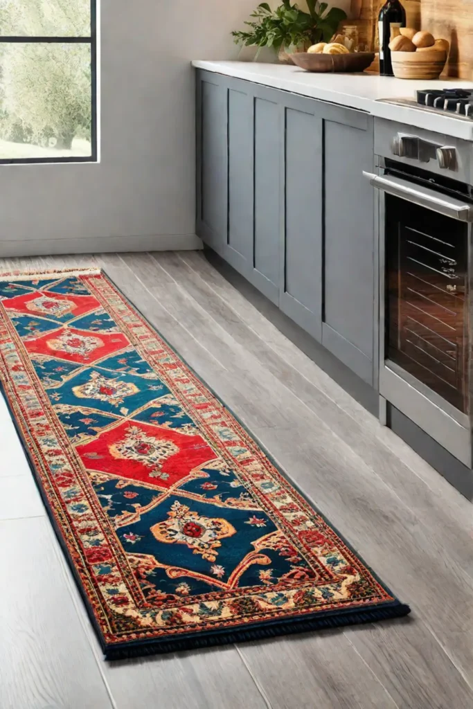 Colorful and textured kitchen runner rug