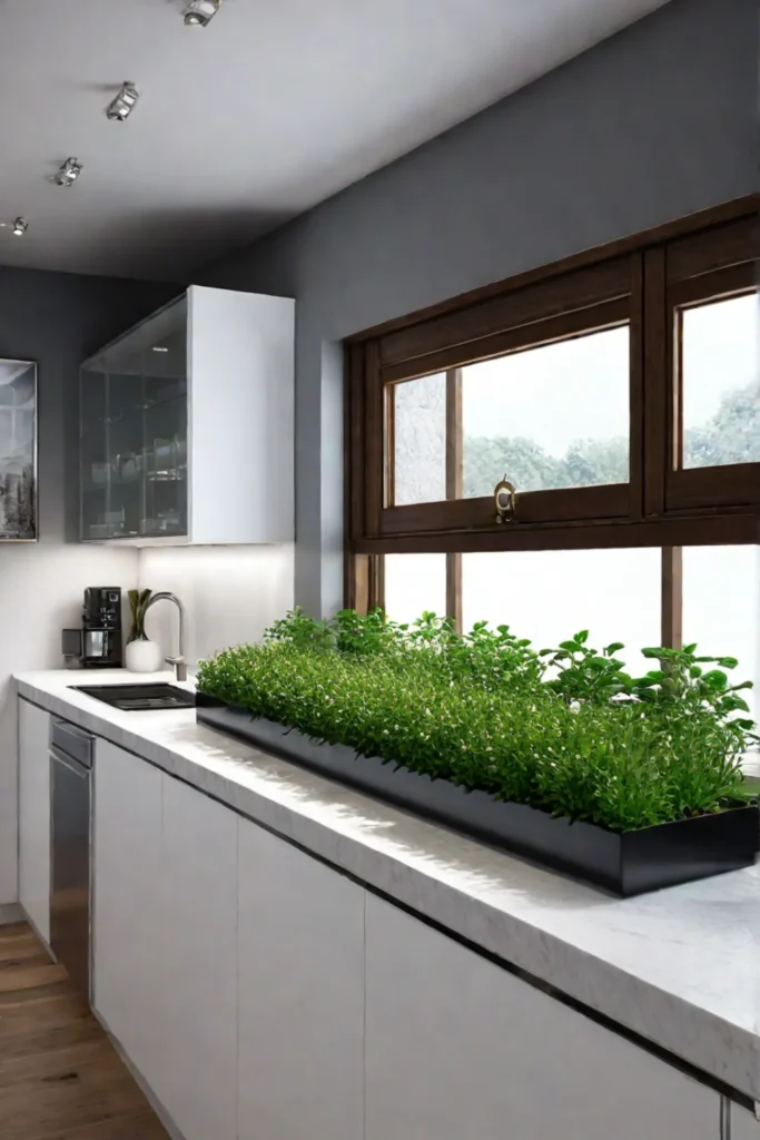 Herbs and plants in a kitchen