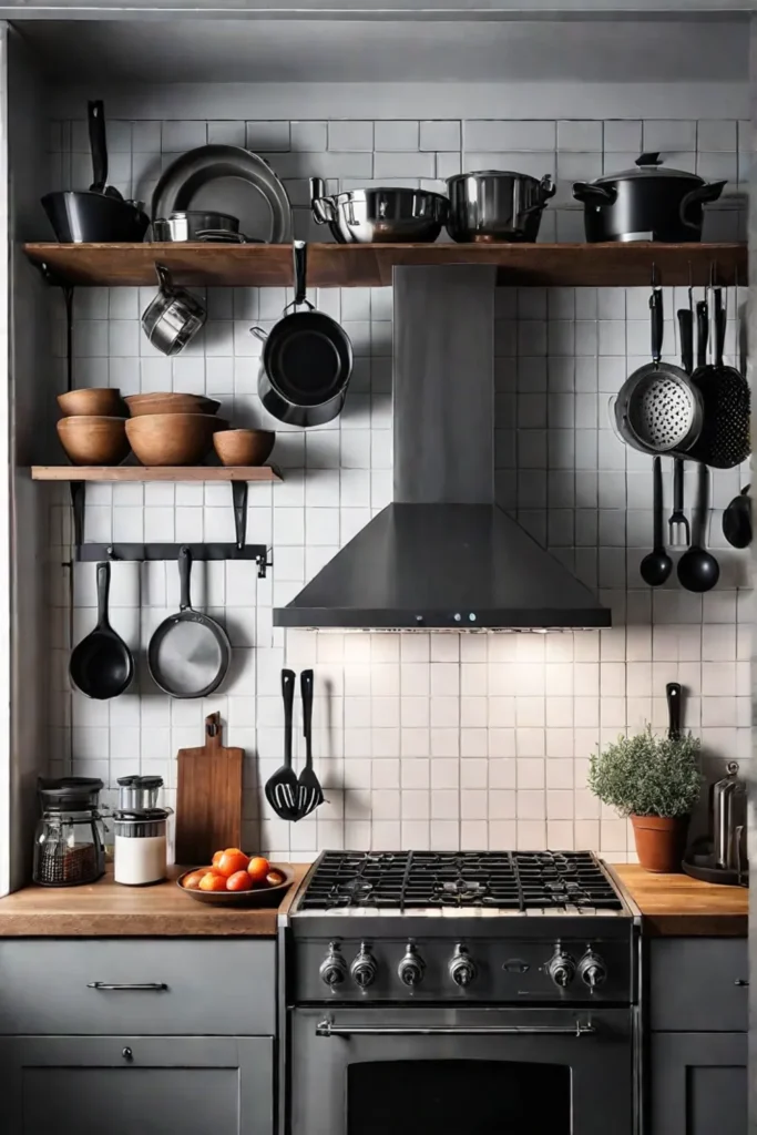 Vertical storage in a kitchen