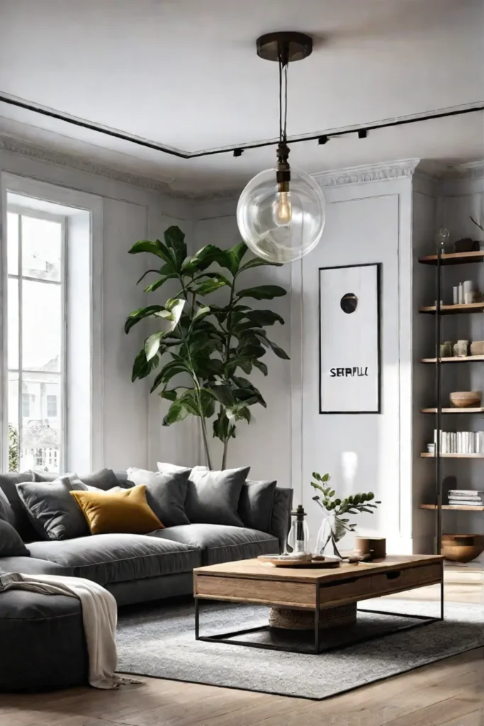 a Scandinavian living room that embodies the essence of simplicity with a