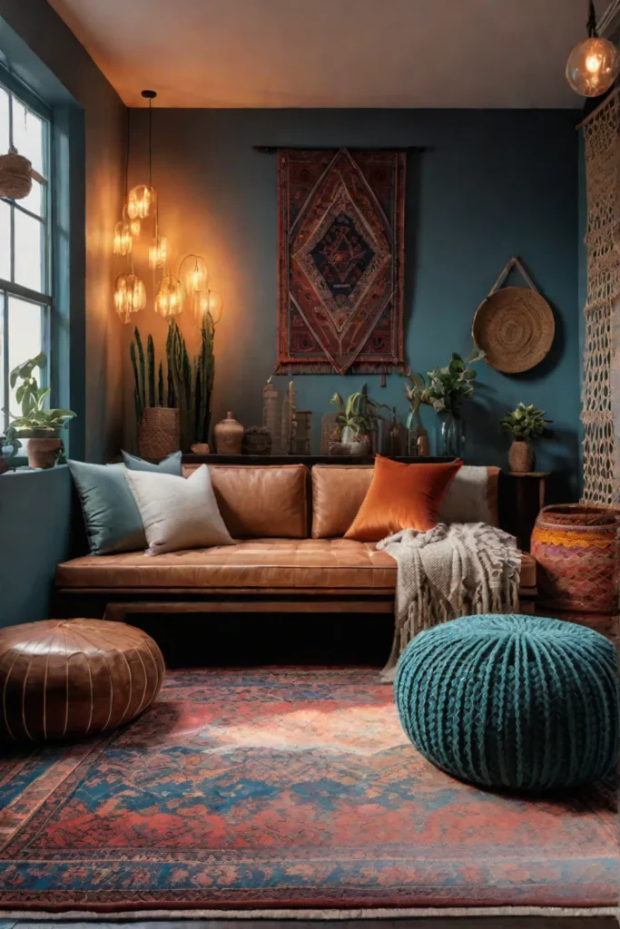 Bohemian Living Room with Vibrant Colors