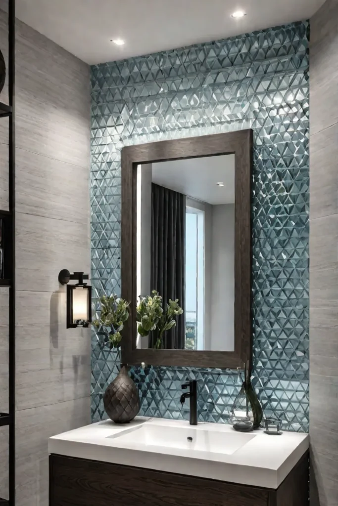 Chic and stylish small bathroom with metallic accents