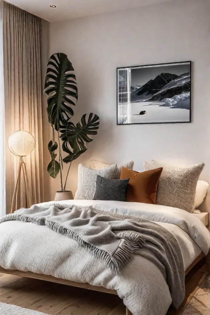 Cozy bedroom with Nordicinspired decor