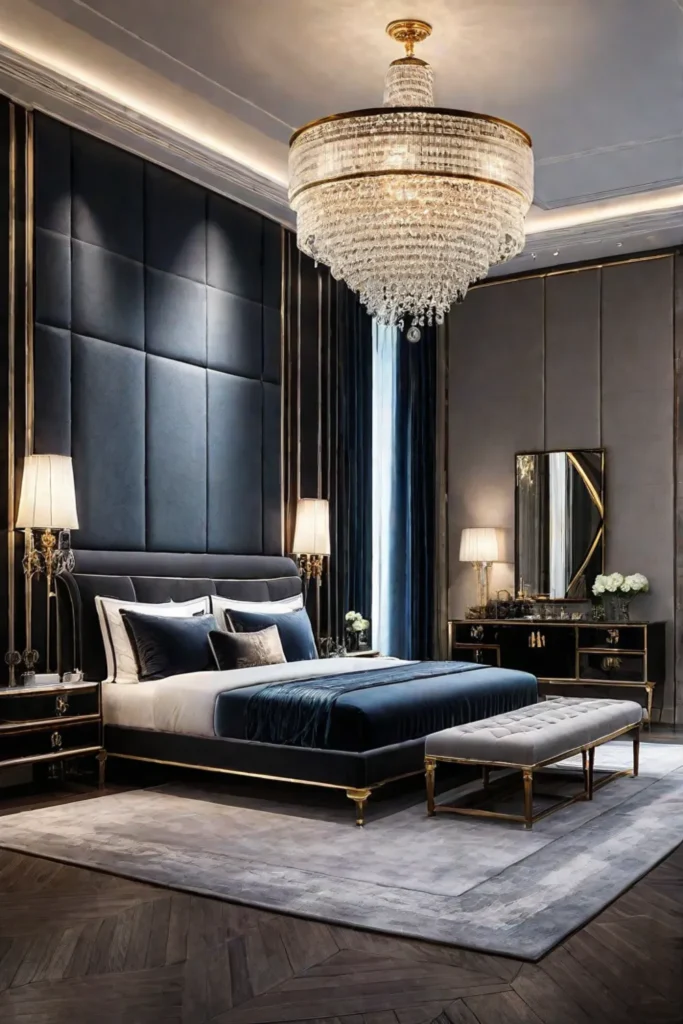 Cozy bedroom with luxurious decor