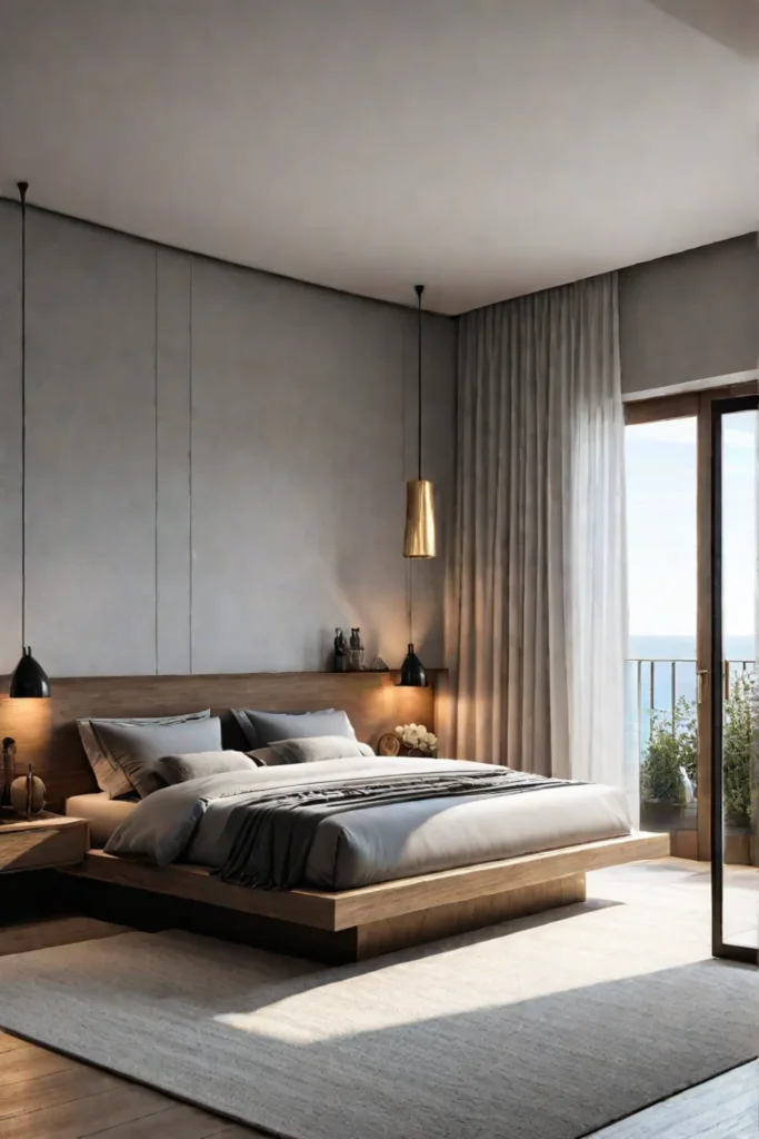 Cozy bedroom with minimalist decor