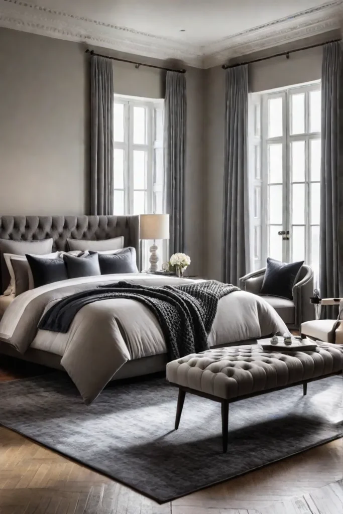 Cozy bedroom with textured textiles