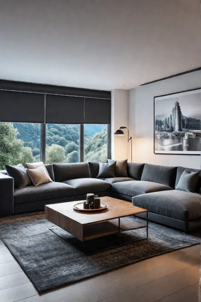 Cozy living room with sectional sofa