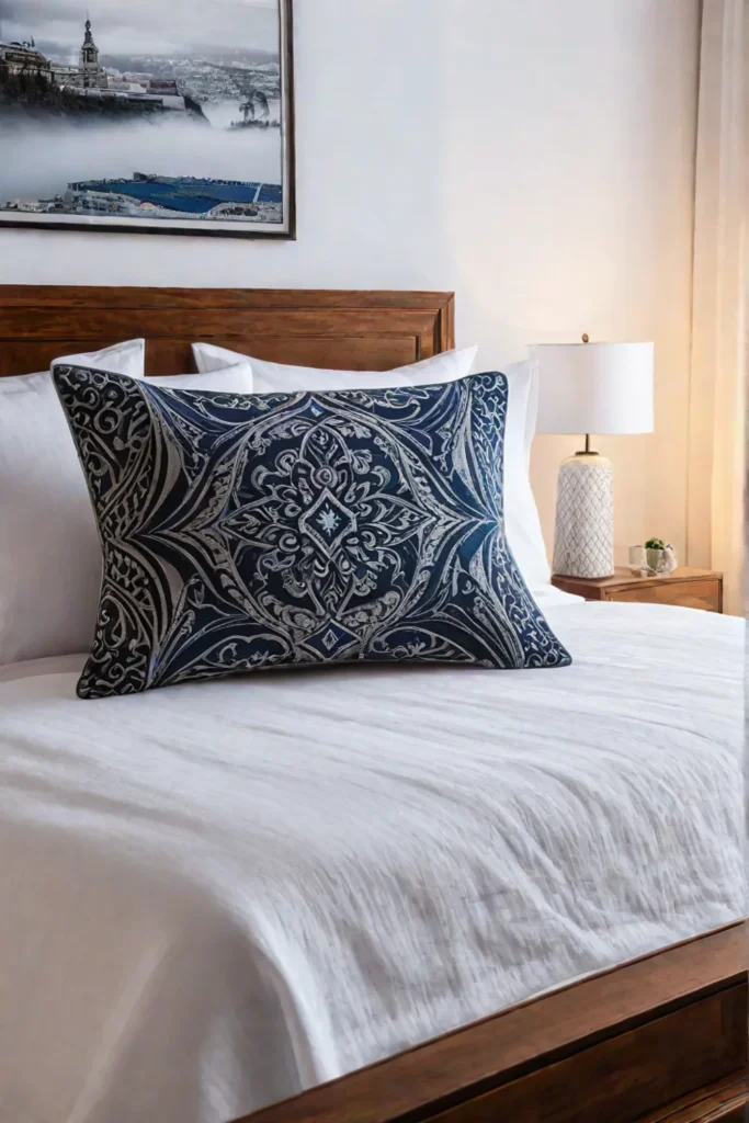 Eclectic decorative pillow bedroom