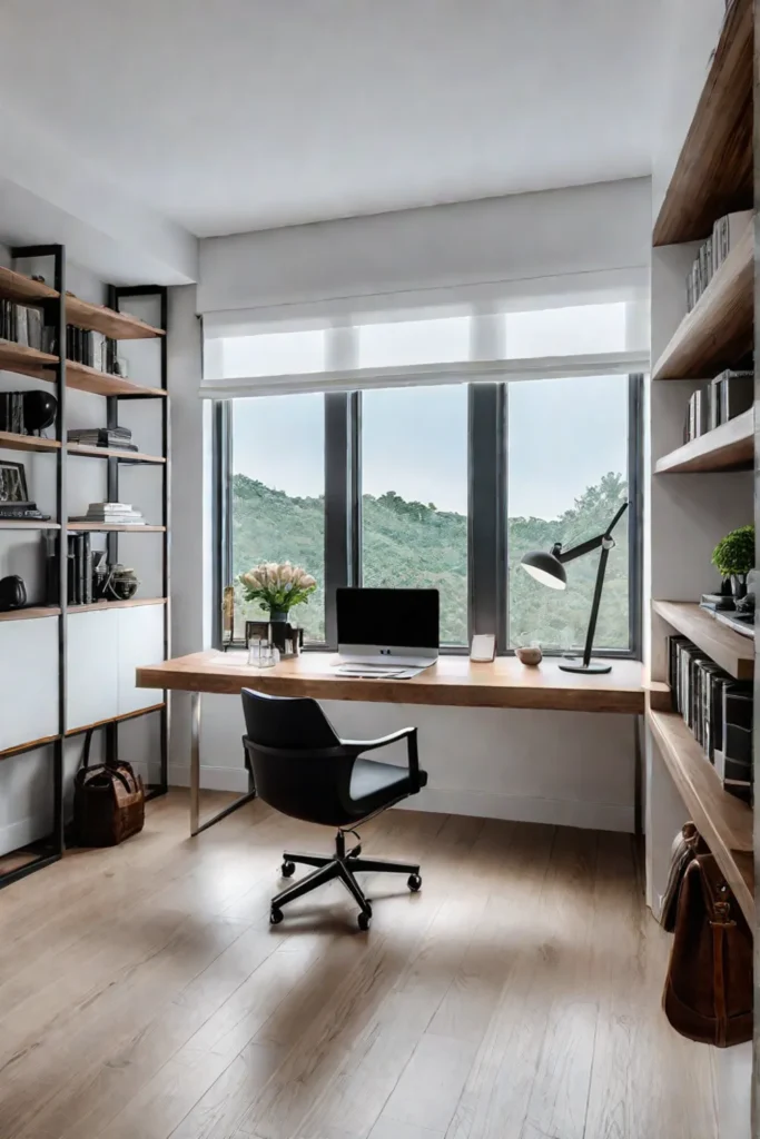 Functional bedroom layout with a distinct workspace
