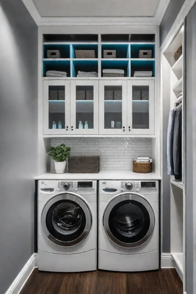 Functional and stylish laundry room with hidden appliances