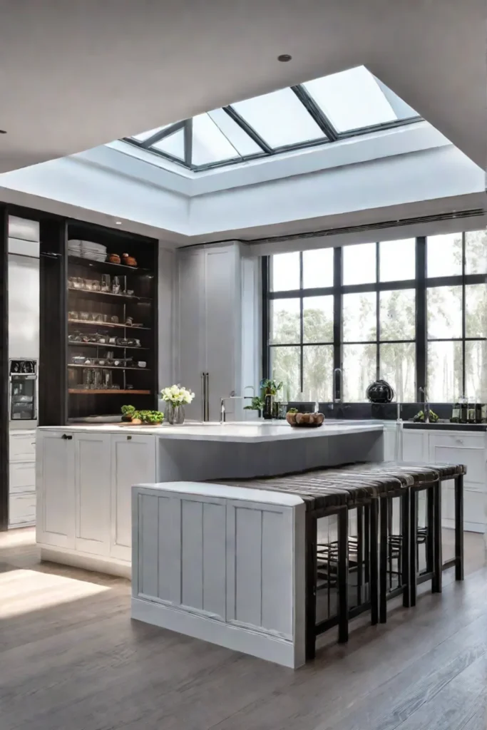 Kitchen with a skylight for natural light and a bright atmosphere
