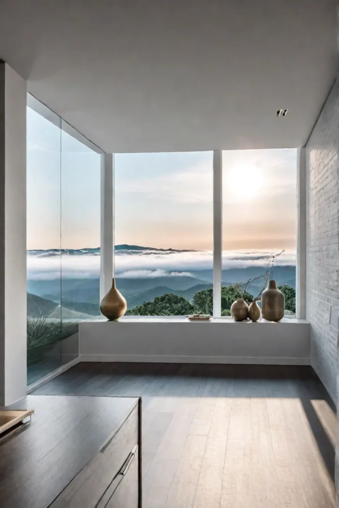 Kitchen with a view maximizing natural light and complementing the outdoor scenery