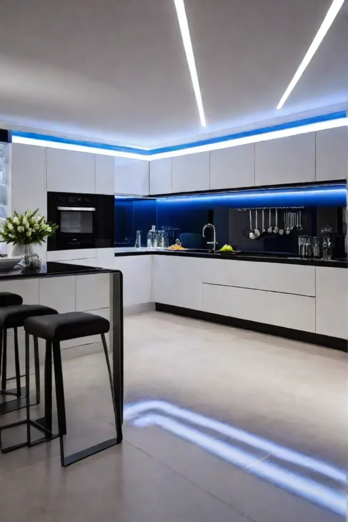 Kitchen with innovative lighting technologies