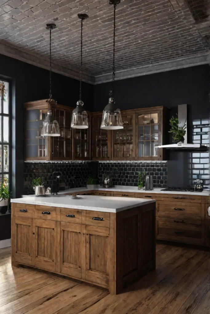 Kitchen with lighting highlighting architectural features