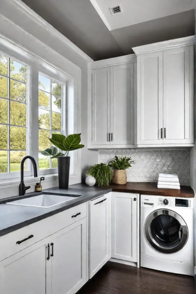 Laundry room with a Dutch door for ventilation and safety