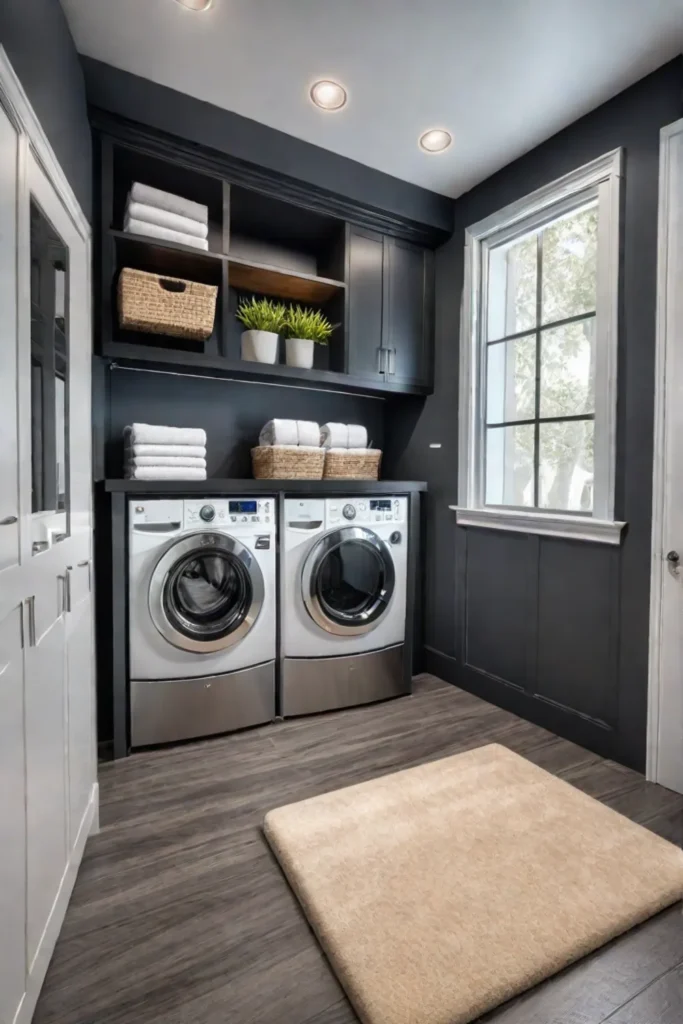 Laundry room with dedicated pet washing station and drying area