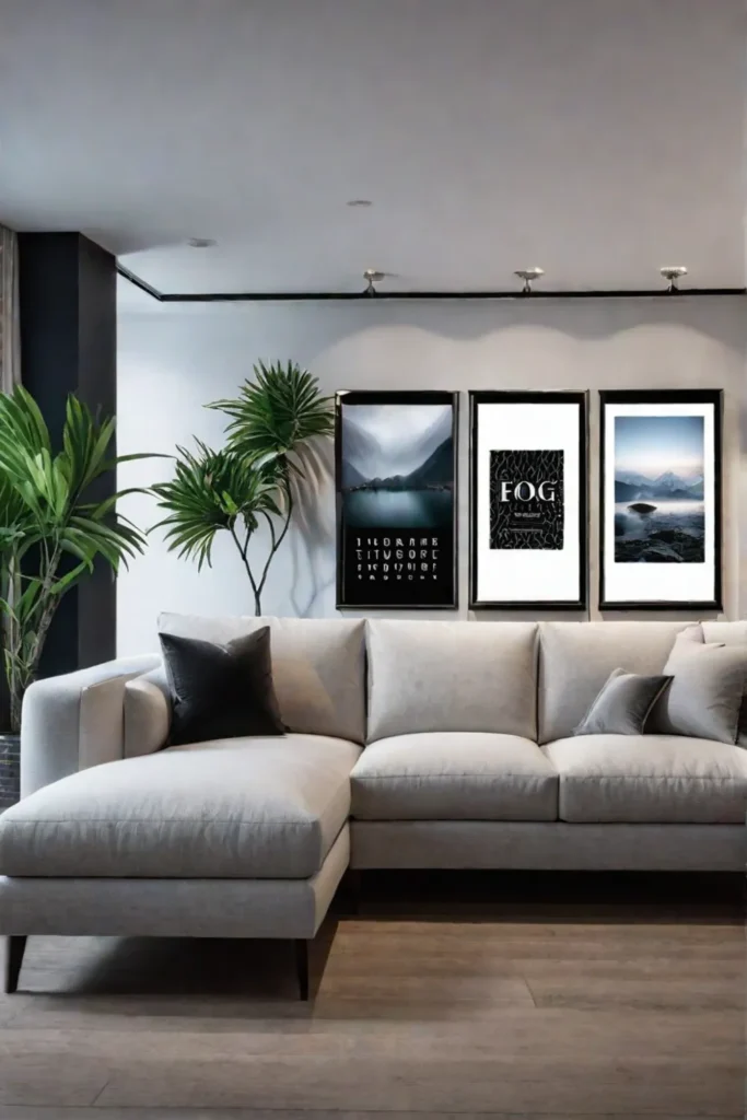 Living room with a gallery wall for personalized decor
