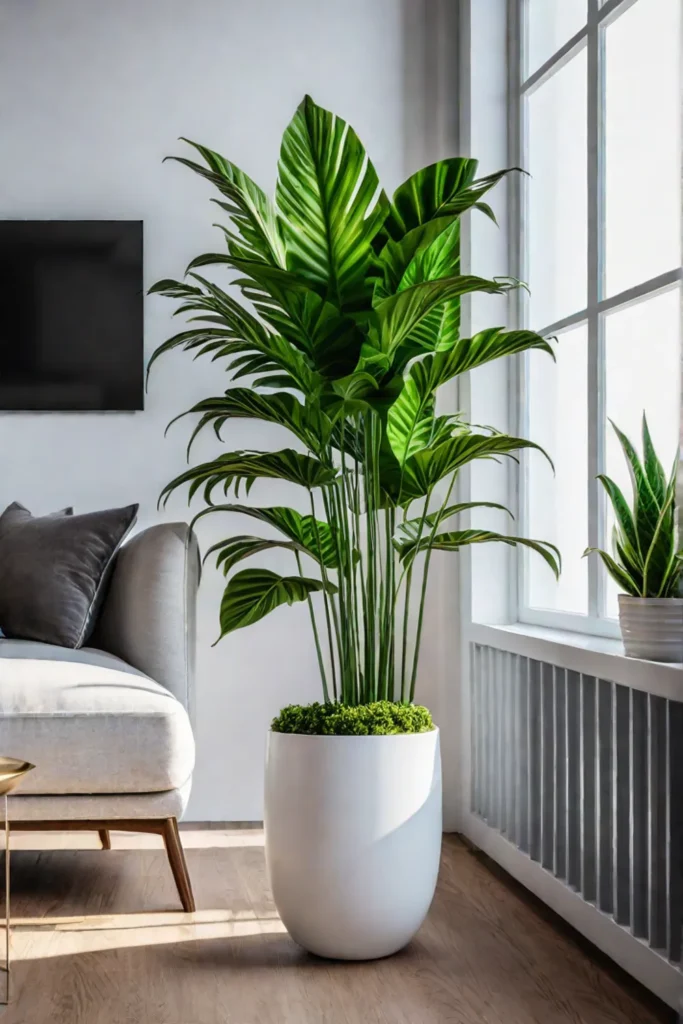 Living room with indoor plants for a natural touch