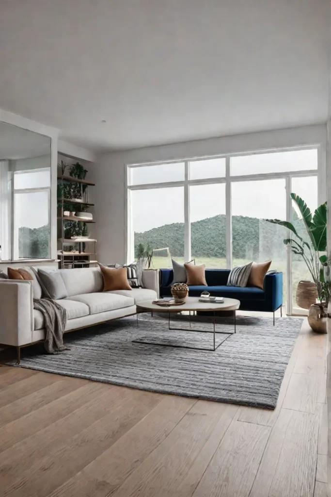 Minimalist Apartment Living Room with Open Floor Plan