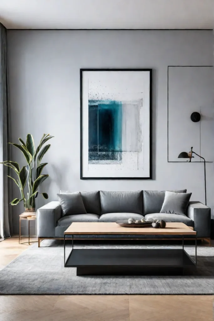 Minimalist Living Room with Abstract Art