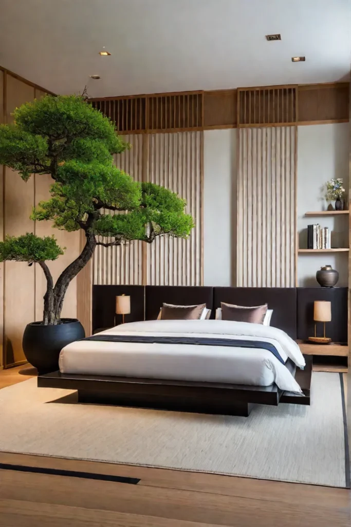 Modern bedroom with Japaneseinspired decor