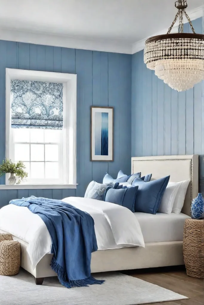 Modern bedroom with coastal decor