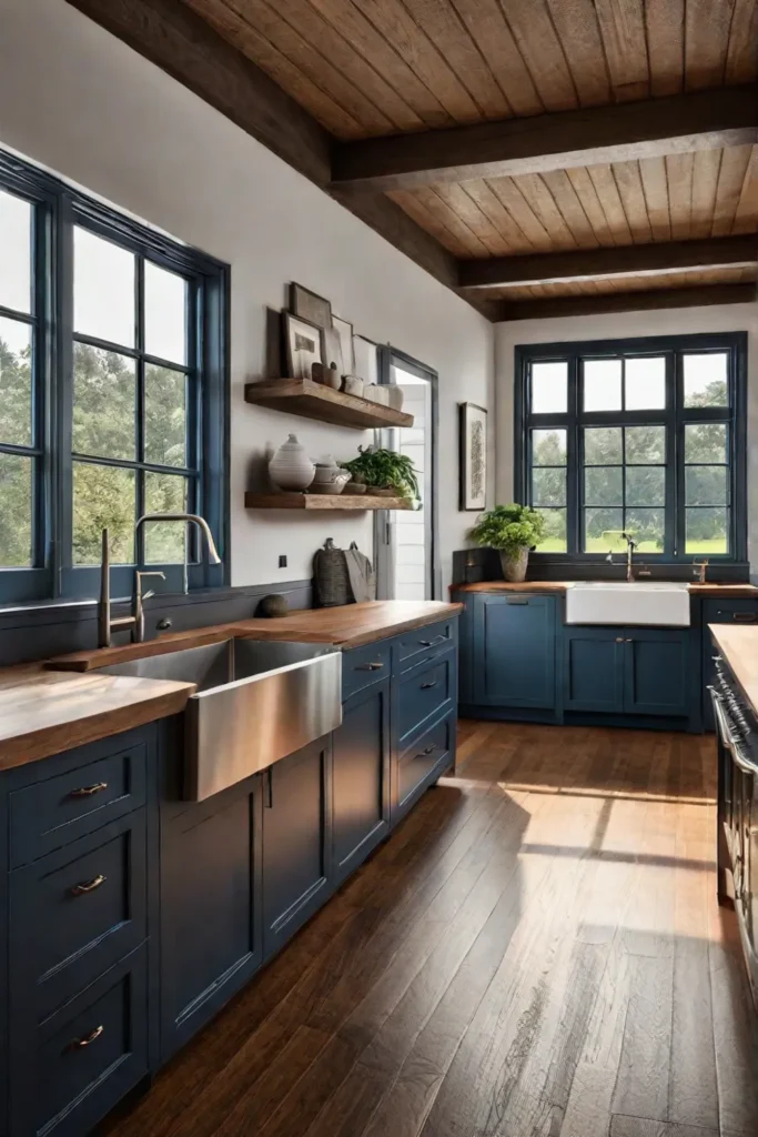 Modernized farmhouse kitchen with quartz countertops