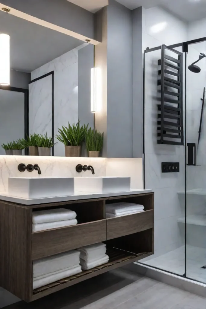 Small bathroom with clever storage solutions