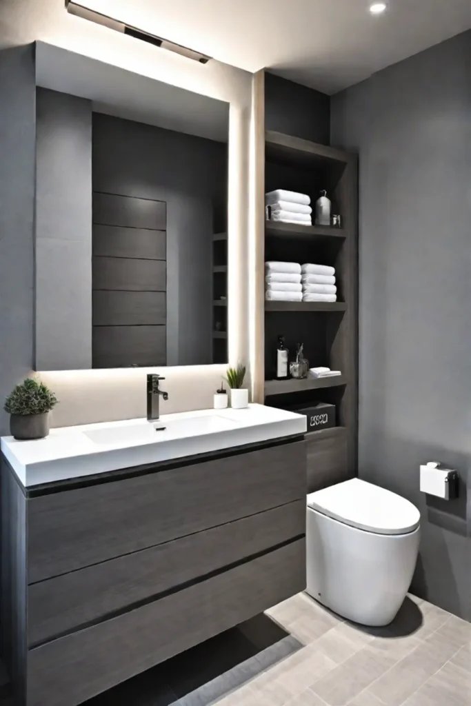 Small bathroom with optimized vertical storage