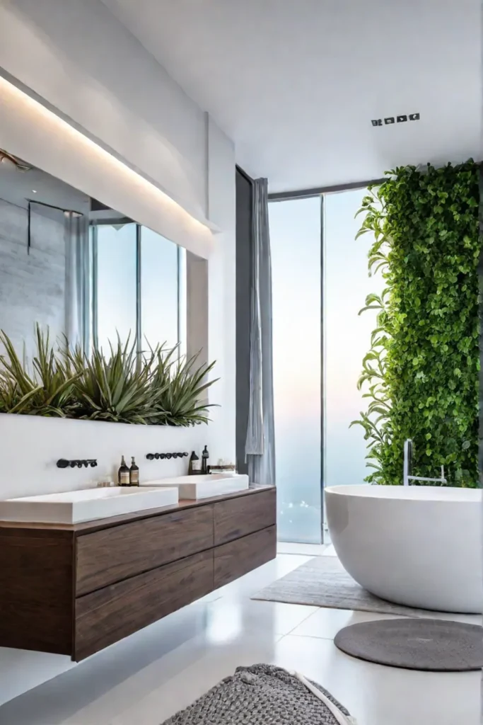 Small bathroom with serene and calming atmosphere