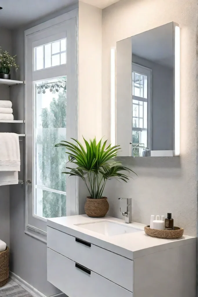 Small bathroom with undersink storage solutions