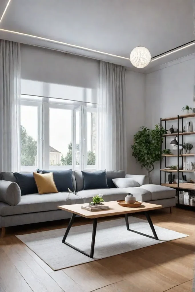Small living room with multifunctional furniture