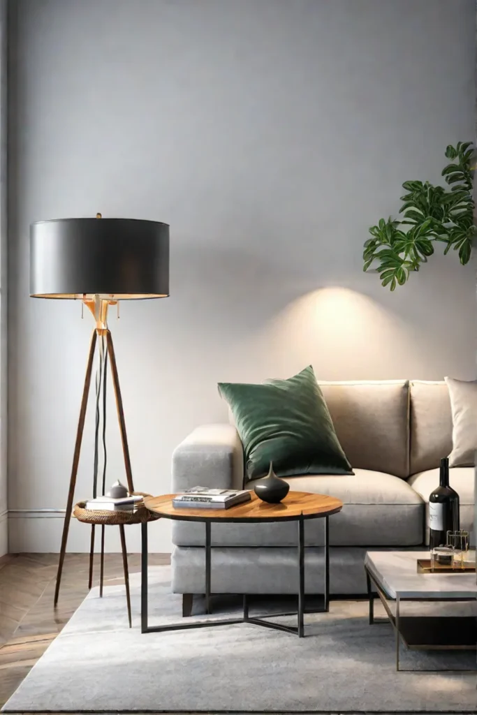 Small living room with decorative table lamp as a design element
