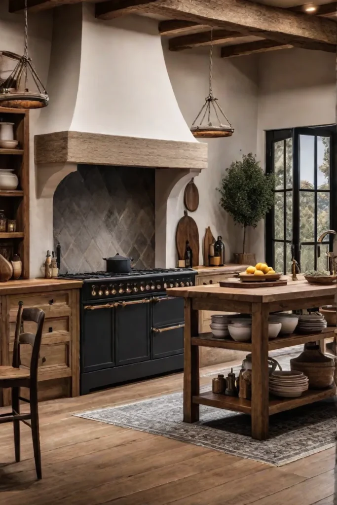 Warm and inviting French country kitchen with rustic elements