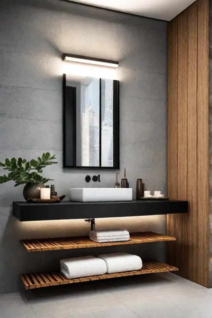 Zen bathroom with serene lighting