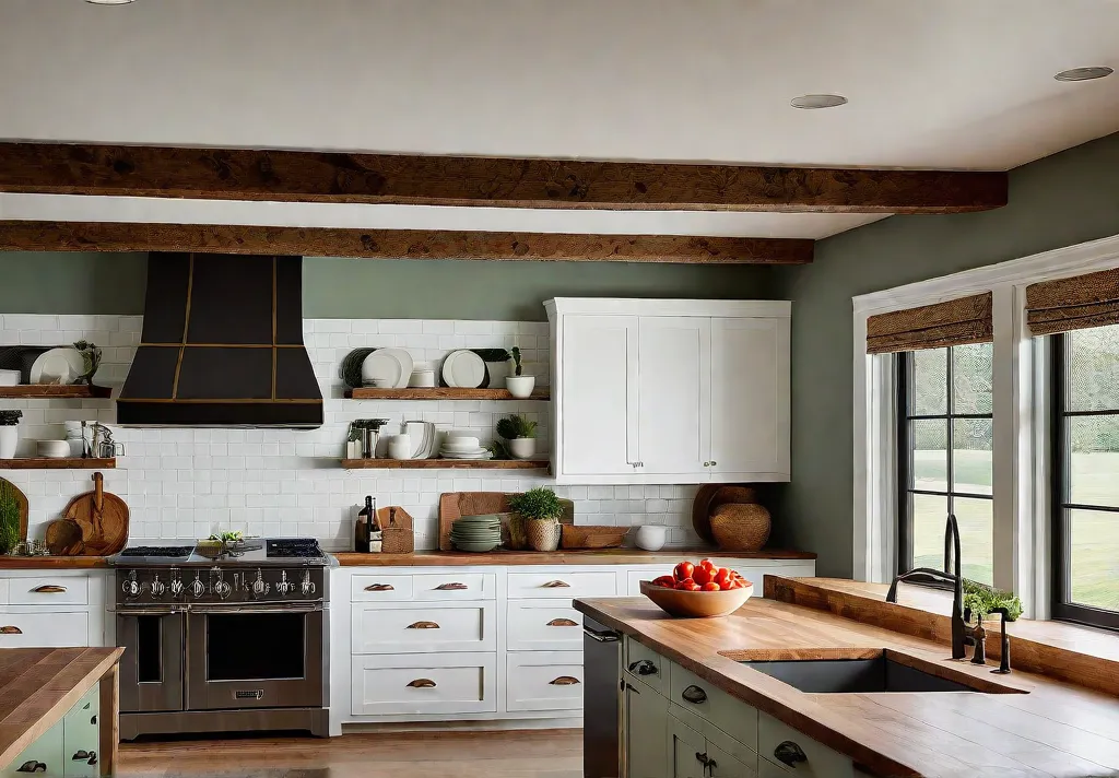 A spacious farmhouse kitchen bathed in natural light featuring white shaker cabinetsfeat