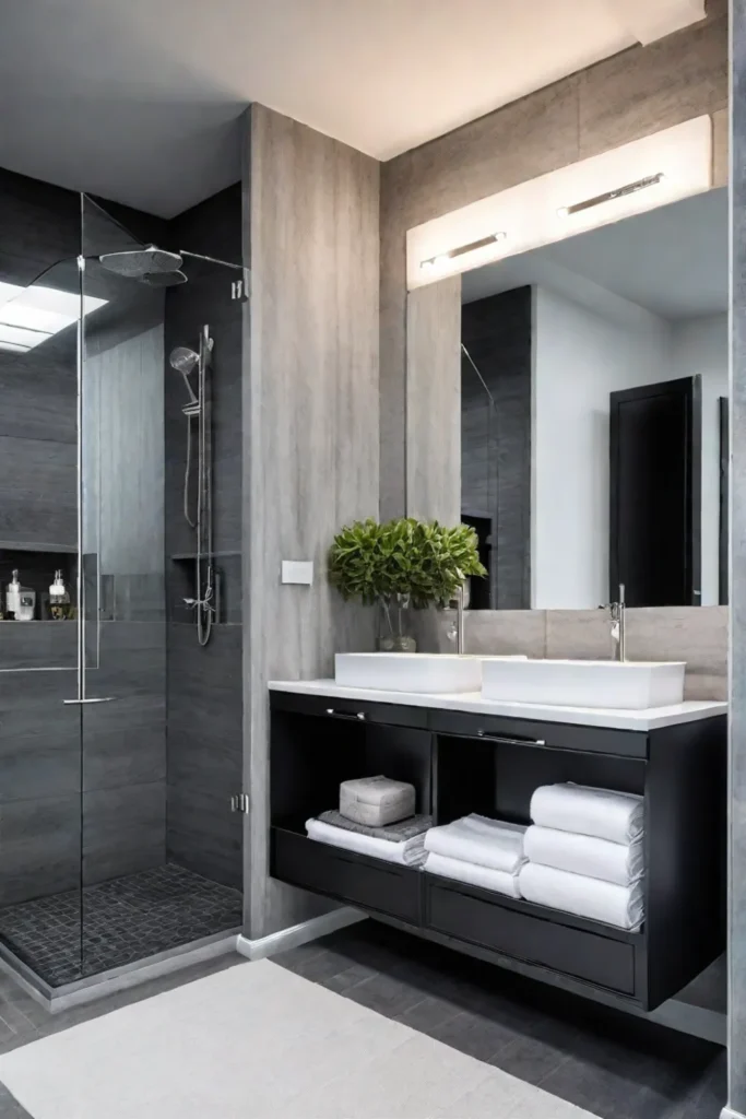 Bathroom vanity with builtin storage